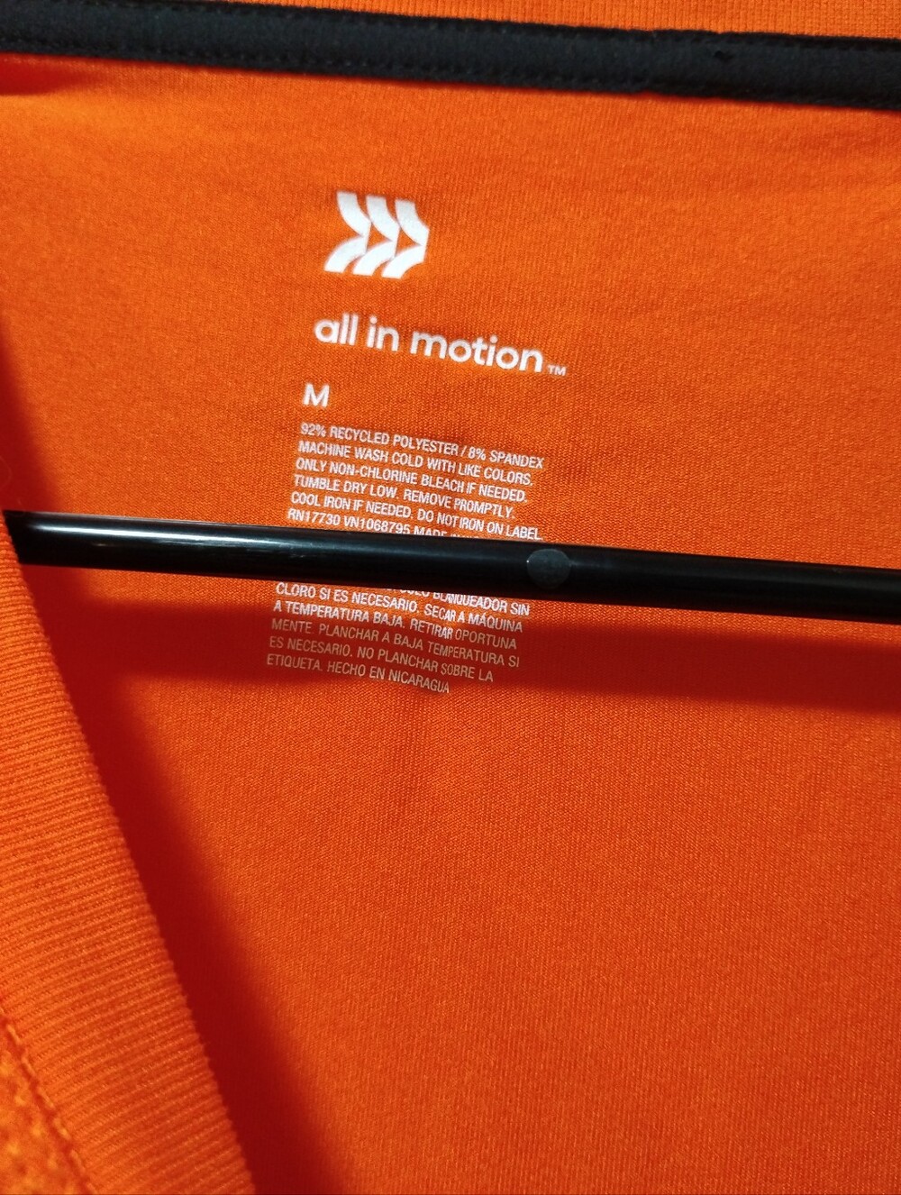 all in motion Men's Orange Crew Neck Short Sleeve Tee - Picture 2 of 3